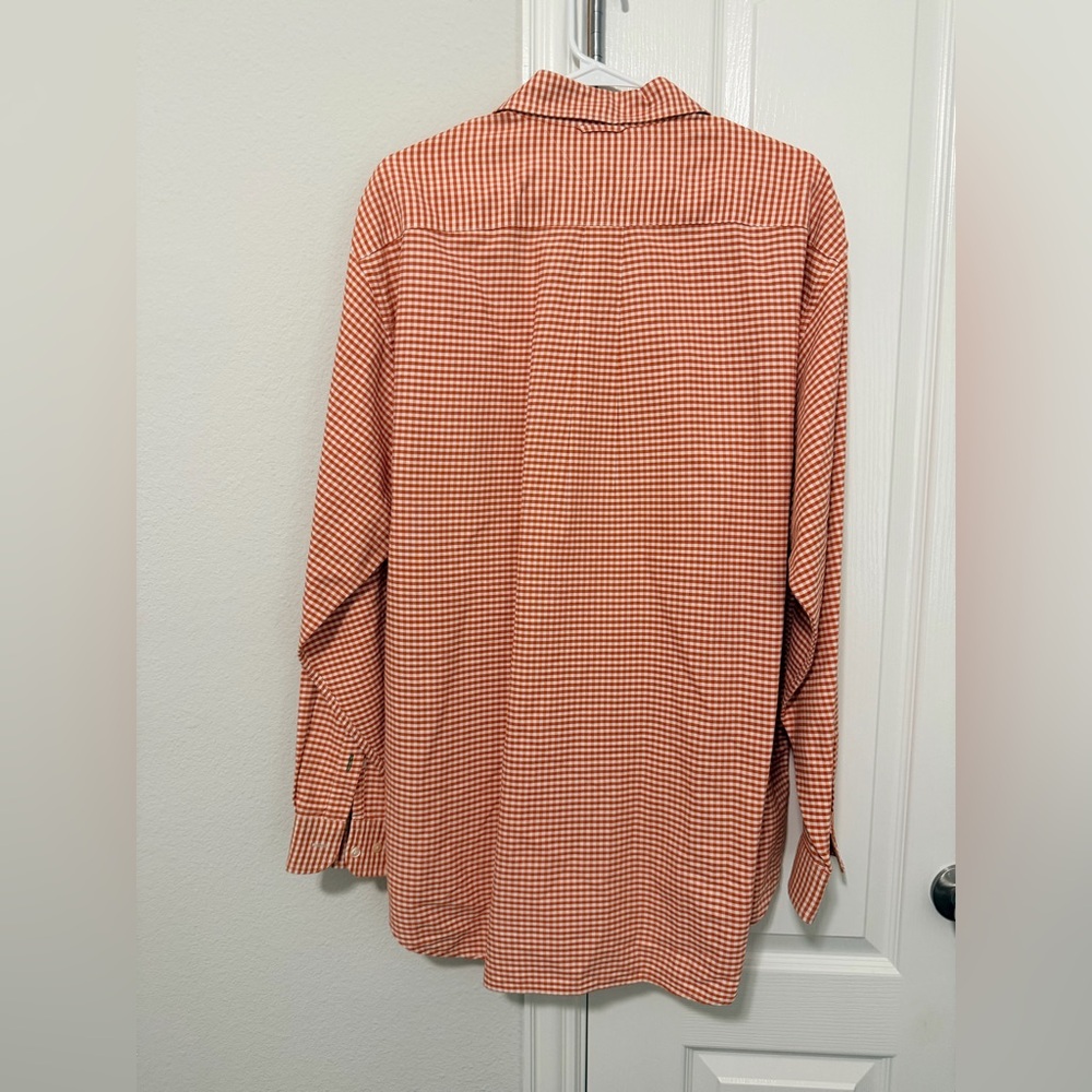 Tommy Hilfiger Orange Gingham Cotton Button-Down Shirt - Men - Picture 6 of 8
